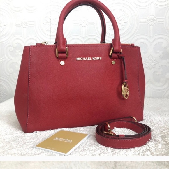 Michael Kors Bold Red Satchel - Picture 2 of 5